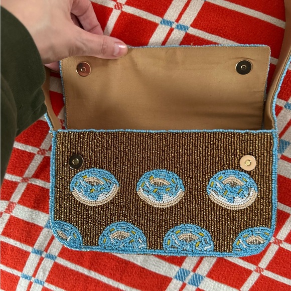 Used 1x Anthropologie Fiona Beaded Bag- Donut - Picture 2 of 5